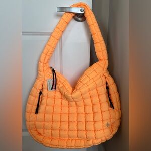 NWT! | FP Movement by Free People | Quilted Carryall Tote  Bag Neon Clementine